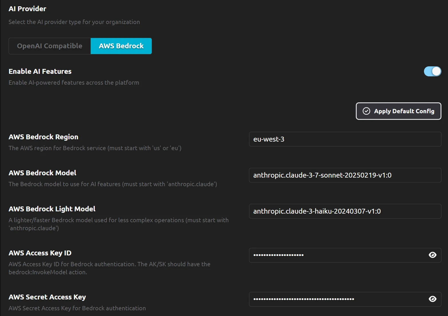 Screenshot of "Bedrock Support" on R2Devops