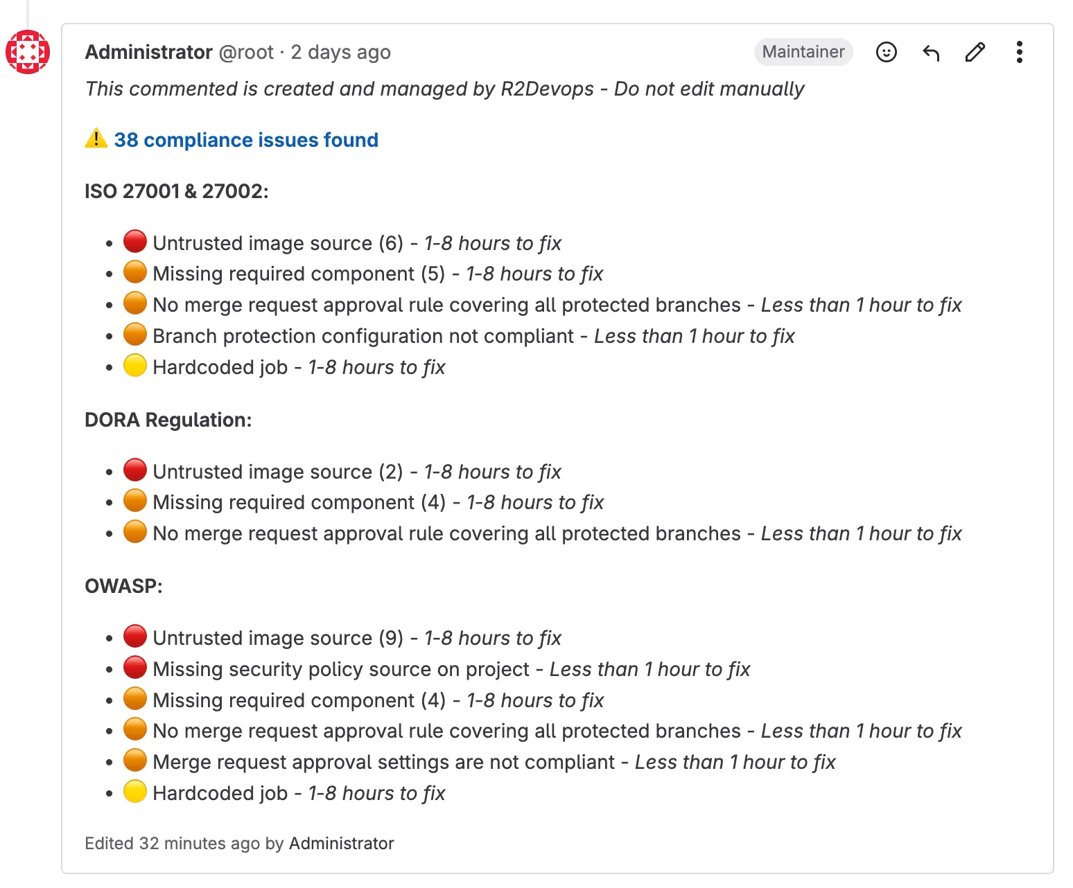 Merge request report